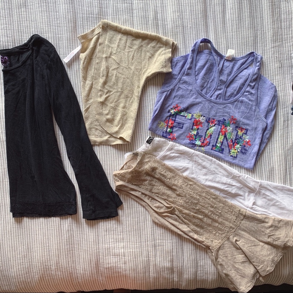 Girls sz 10/12 & sz small tops bundle